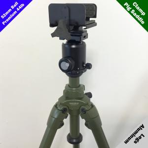 Pig Saddle New Aluminum Field Tripod Premium EB 52mm 44lb ball complete Kit